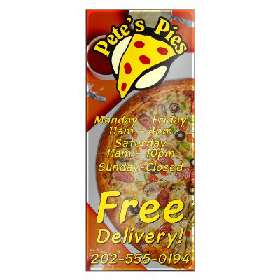 5x12 inch magnet square corners with full color imprint.