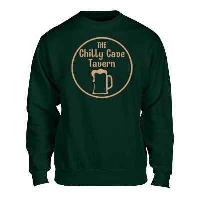 Custom dark green fleece crewneck sweatshirt with logo.
