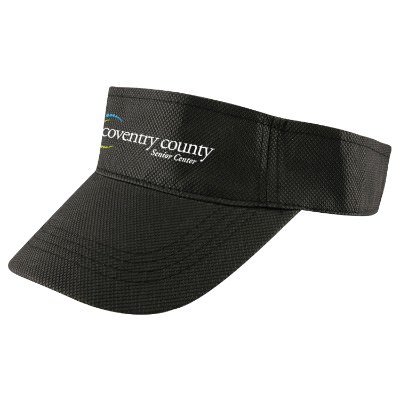 Full color black imprinted visor.