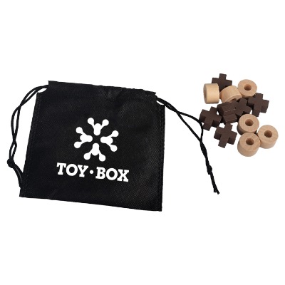 Black polypropylene tic tac toe game with a custom imprint.