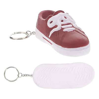 Foam sneaker stress reliever key ring blank.