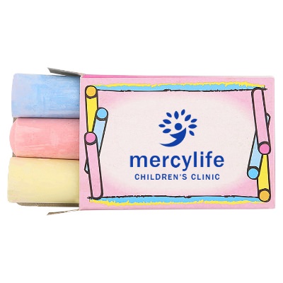 Cardboard 3 pack large chalk with logoed imprint.