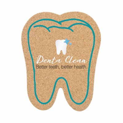 4.5 inch cork tooth coaster with full color imprinted.