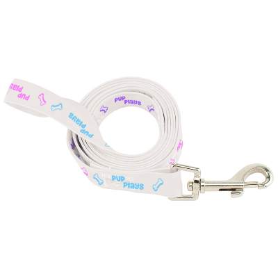 Fine print pet leash with full color imprint.