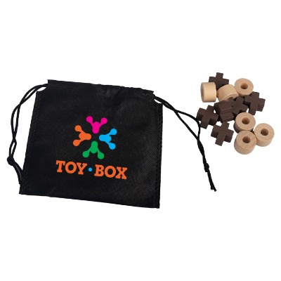 Black polypropylene tic tac toe game with a custom imprint.
