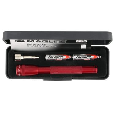 Blank red aluminum flashlight available in bulk.