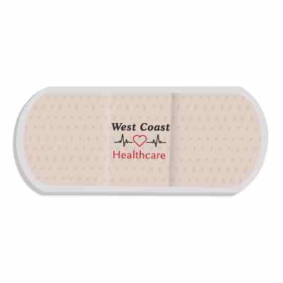4-3/4 x 2 inches adhesive bandage pad with full color imprint.