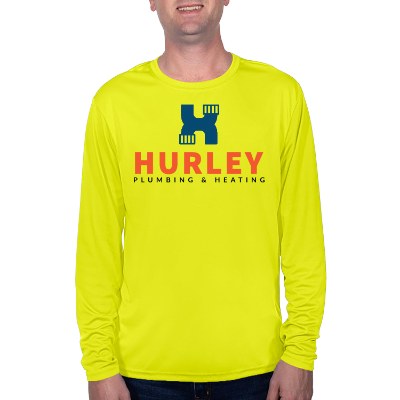 Full Color long sleeve safety yellow t-shirt.