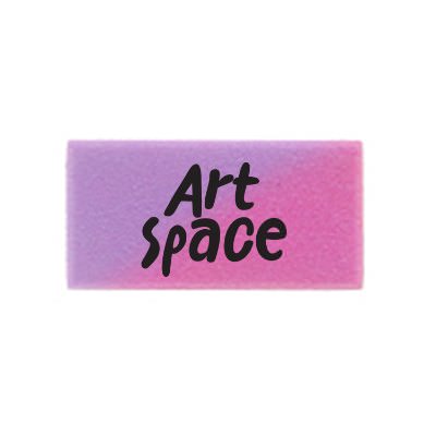 Rectangle mood eraser with custom promotional logo.