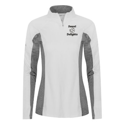 Ladies White Custom Quarter-Zip