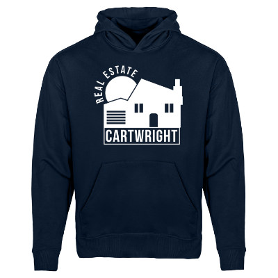 French navy sweatshirt with a personalized one color imprint.