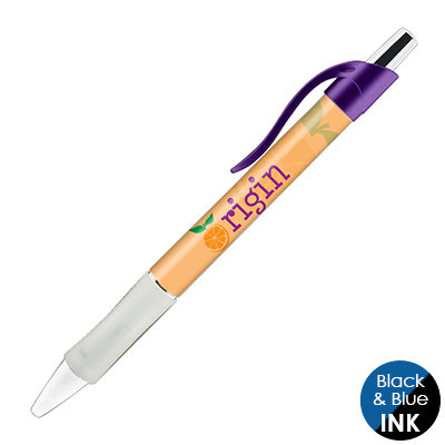 Frosted full-color pen with custom logo.