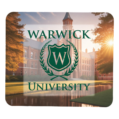 White polyester mouse pad with a custom logo.