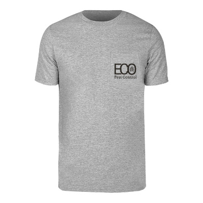 Personalized athletic heather pocklet tee with logo.