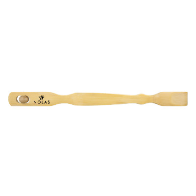 Wood backscratcher with a custom logo.