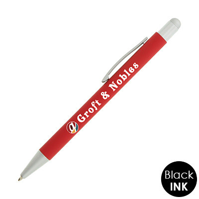 Full-color metal stylus pen with custom logo.