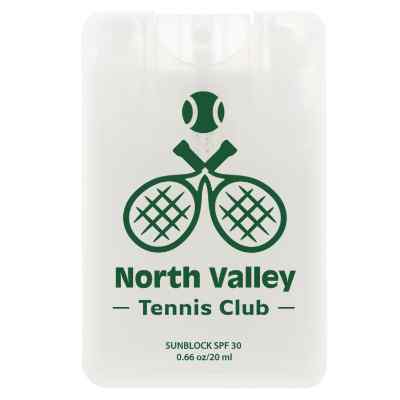 Plastic frost sunscreen available in a one-color imprint.