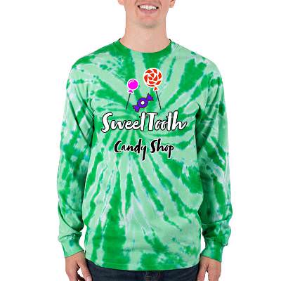 Kelly tie-dye custom long sleeve printed t-shirt.