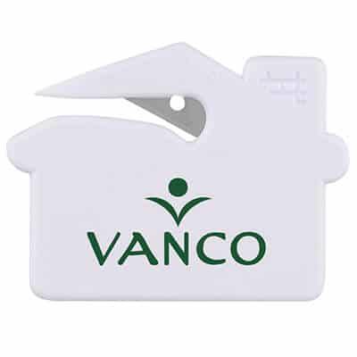 White house shaped letter opener with custom image.