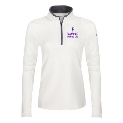 Ladies White Custom Quarter-Zip