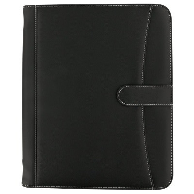 Lichee PVC black zippered grain portfolio blank.