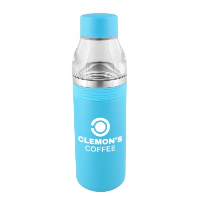 Aqua sports bottle with custom logo in 16.9 oz.