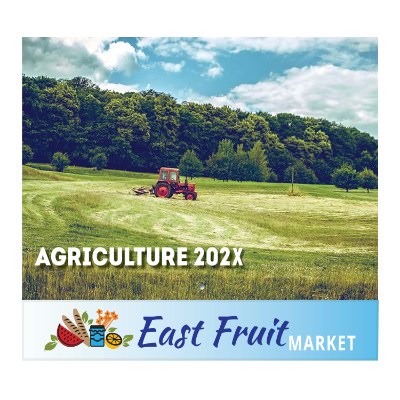 Stapled agriculture wall calendar with custom full color logo.