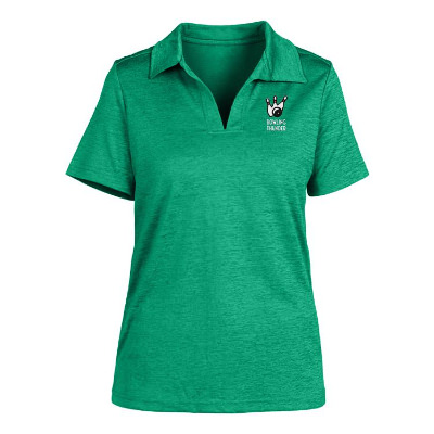 Personalized embroidered green ladies' performance melange polo