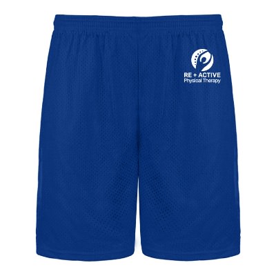 Custom one color imprint on royal mesh short.