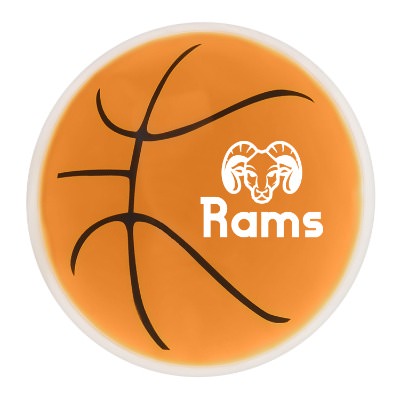 Orange plastic hot and cold pack with a custom logo