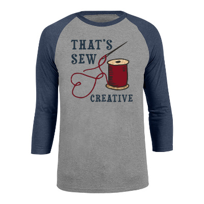 Navy frost with grey frost custom 3/4 sleeve printed t-shirt.