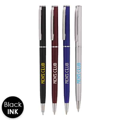 Plastic slender twist pen.