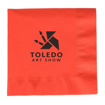 2ply colored lunch napkin square custom imprint.