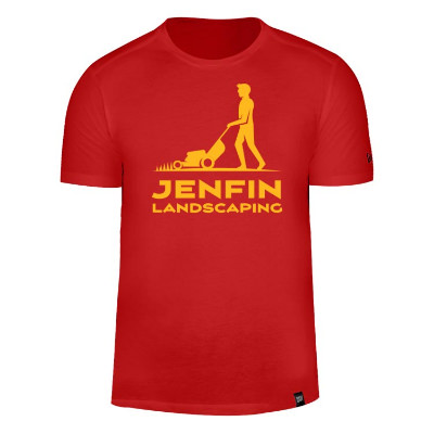 Crimson customizable t-shirt with logo.