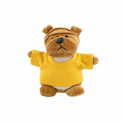 Plush and cotton yellow bean bag buddy bulldog blank.