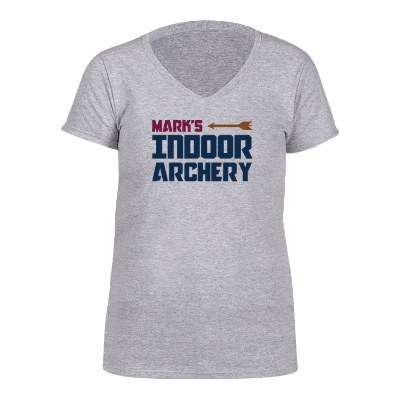 Customized sport grey v-neck printed full color t-shirt.