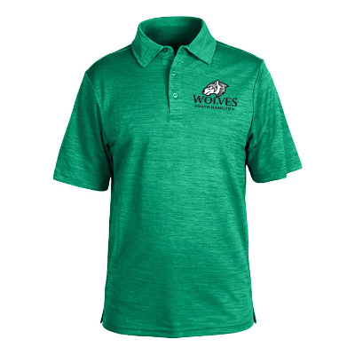 Customized full color green men's melange polo