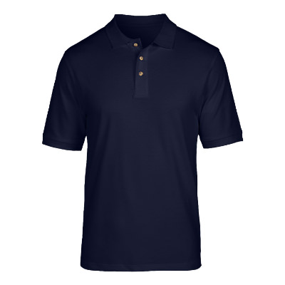 Blank navy cotton short-sleeve polo