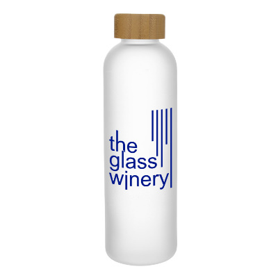 Glass water bottle with custom logo in 24 oz.