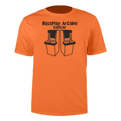 Organge customizable short sleeve t-shirt with logo.