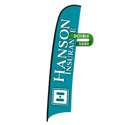17-ft. double-sided replacement flag with custom logo.