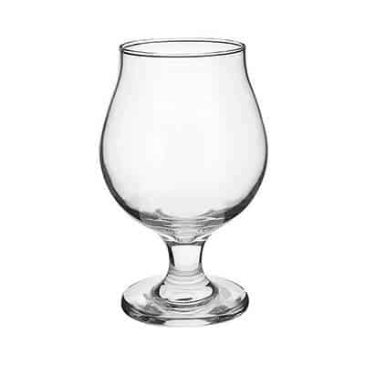 Glass clear beer glass blank in 16 ounces.