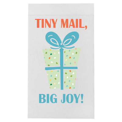 White kraft mailer bag with a custom logo.