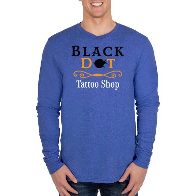 Full color reused royal heather long sleeve tee.