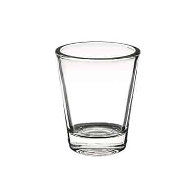 Glass clear shot glass blank in 1.75 ounces.