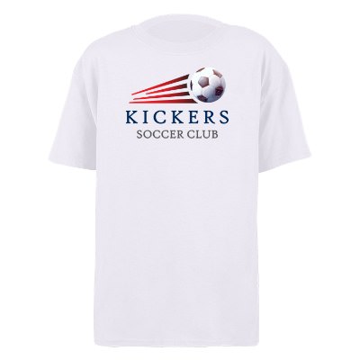 Custom white full color print youth t-shirt.