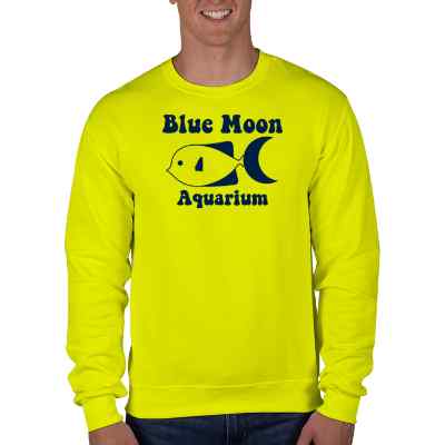 Custom safety green fleece crew with logo.