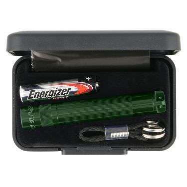 Blank green aluminum flashlight available in bulk.