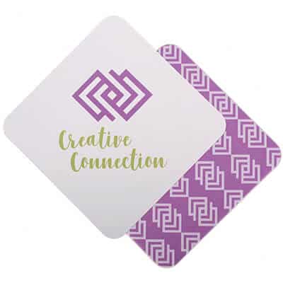 Pulpboard diagonal customized imprinted coaster.