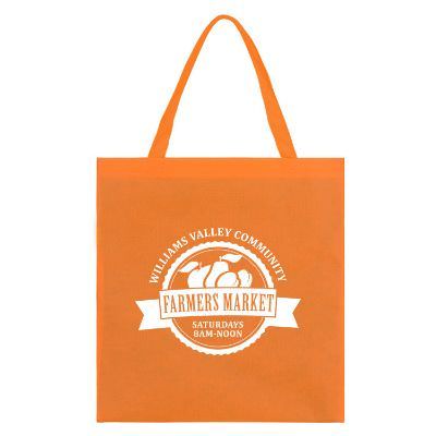 Blank polypropylene orange tote bag.